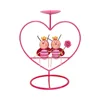 New metal pink Bee Heart-shaped crystal candle stick holders wedding table decorations