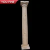 Simple Design Stone Carving Beige Travertine Round Column for Sale
