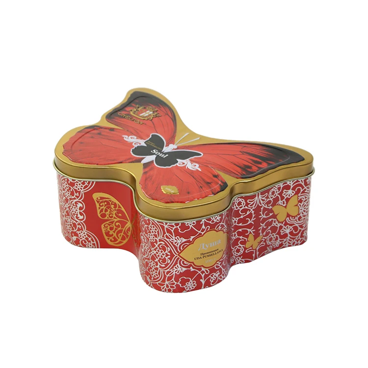 Beatiful butterfly packaging box candy tin box snack storage container