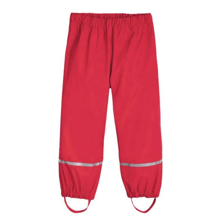 

Waterproof ecofriendly children rain pants kids rain wear, White,yellopw,green,blue,red
