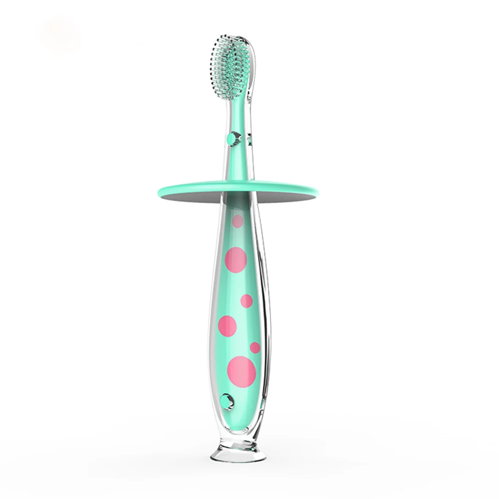 

free sample environmentally friendly safe training silicone baby tooth brush