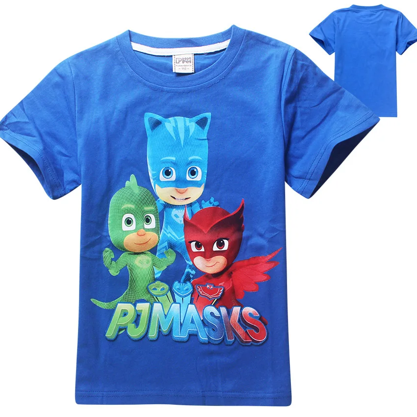 2 7Y Boys Clothes 2016 Summer Newest PJ MASKS 100 Cotton O Neck Short Sleeve