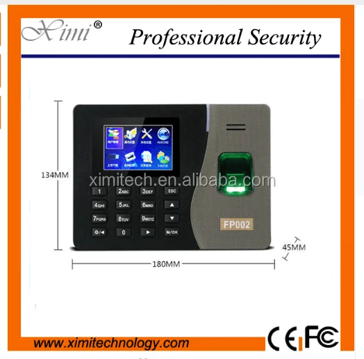 linux fingerprint time and attendance FP002 fingerprint recognition time recording card reader time clock with free software