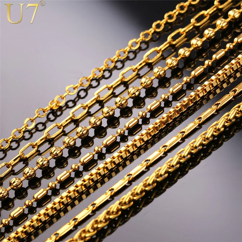 U7 DIY Chains Necklace For Pendant 316L 