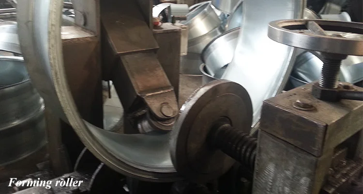 BOBO Machine hvac fan blower crust flange folding making machine shown in a detail photo for this news article
