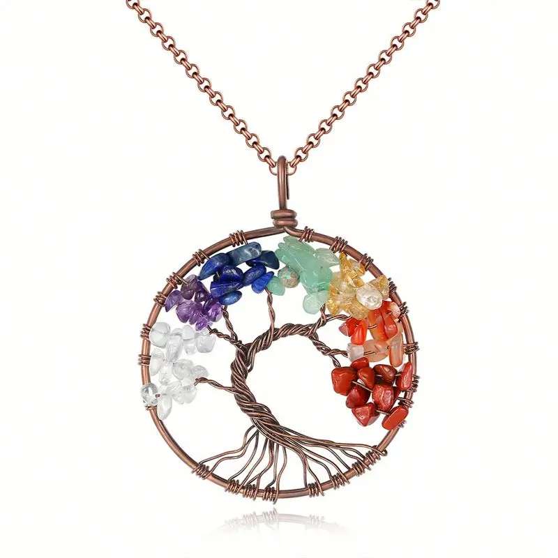 

Wholesale Creative Stone Tree Shape Necklace N119