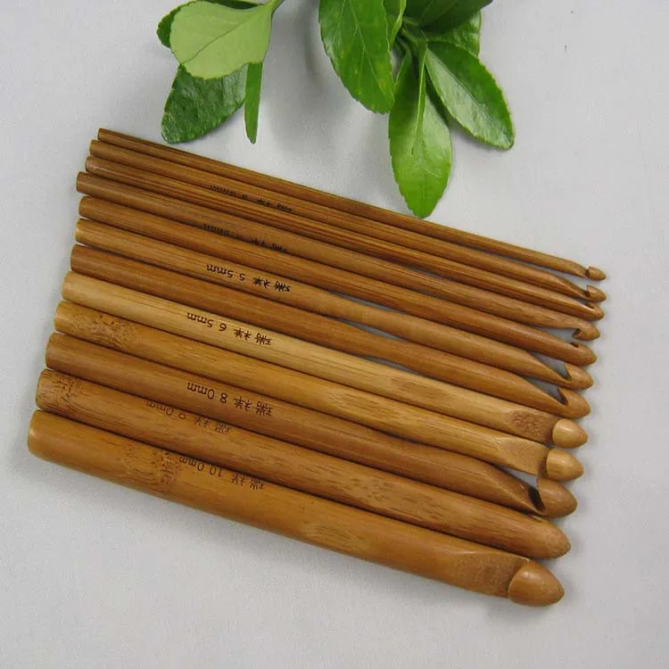 

12 pcs Sweater knitting crochet hooks smooth weave craft needle, Natural