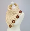 Factory price Ky1804 Women Chunky knit cowl Scarf neck warmer neck wool hoodies with Buttons knit crochet merino scarfs
