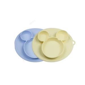 Image of Food grade custom dinnerware, customized silicone in plate, non toxic silicone kids divided plates
