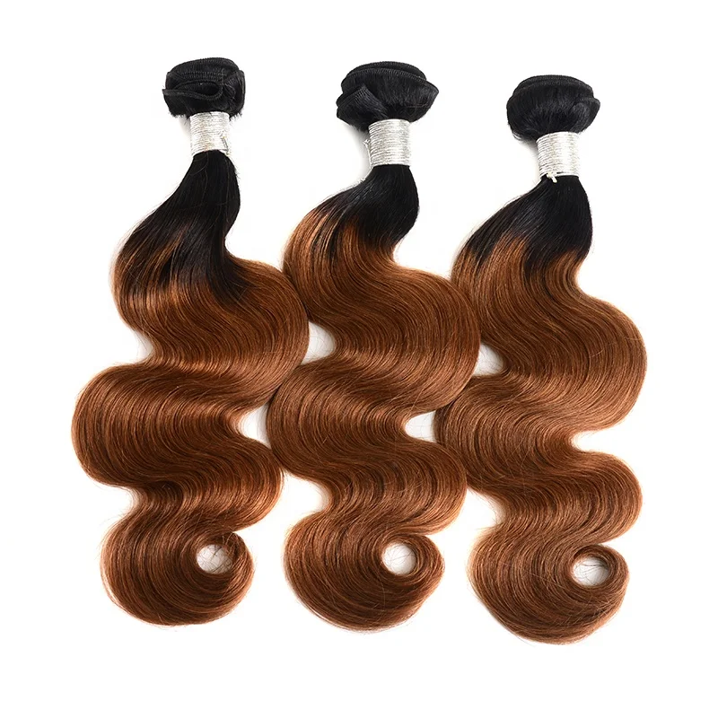 

Ombre Color Two Tone 1b/30 Body Wave Brazilian Human Hair Weaving for Black Women