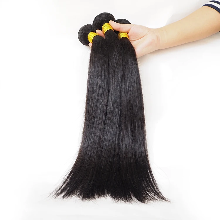 

High quality Hair vendors 10A straight virgin brazilian hair weave, Natural black