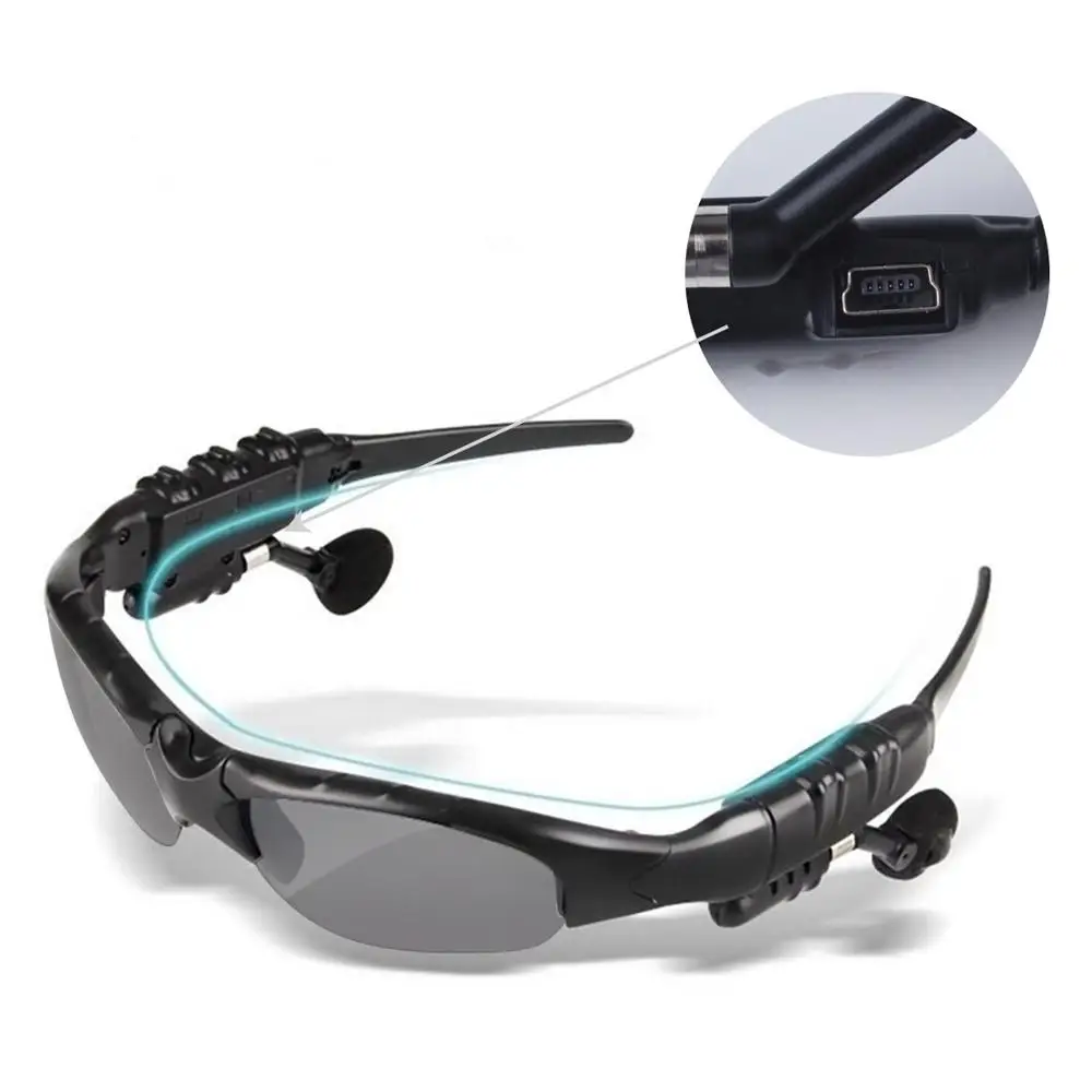 

Wireless Motorcycle Glasses MP3 Sun Glasses Headset, Black