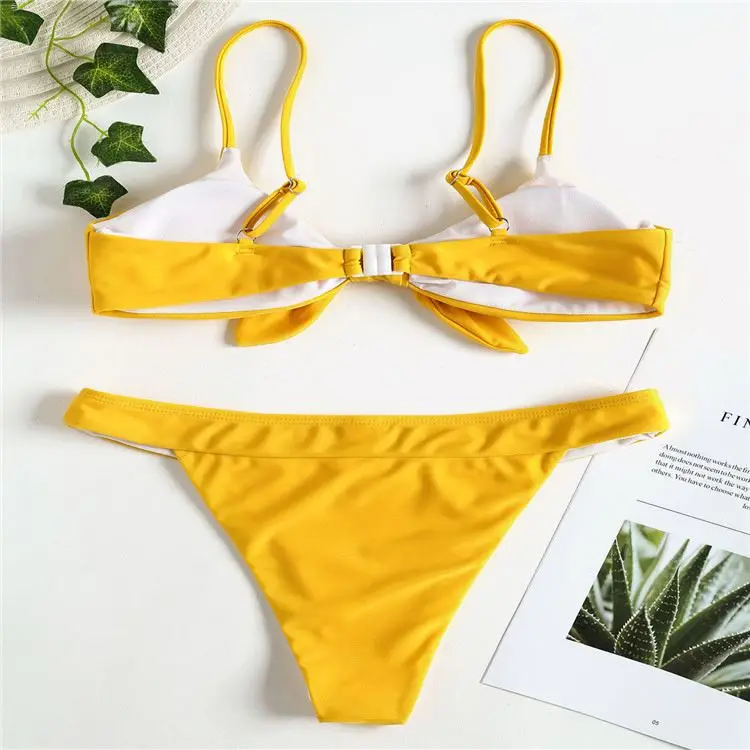 

Wholesale Stock Two Colors Swimwear Underwire Bikini Cut Swimsuit