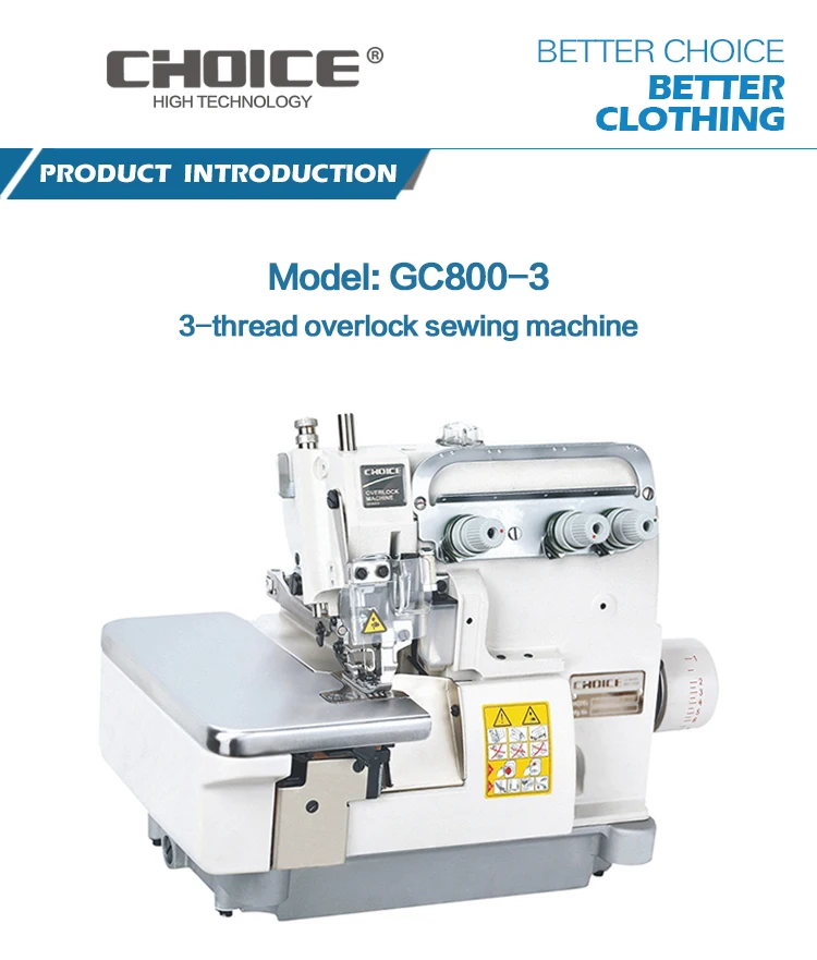Golden Choice Best Seller High Speed 3 Thread Overlock Sewing Machine