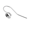 925 Sterling Silver Round Mounting, Setting , Earring Bezel Cup, Base, Earring Hook Blanks 6 mm