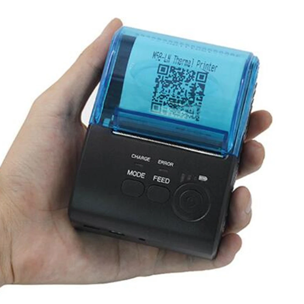 

Mini Portable 58mm BT Thermal Printer Wireless Receipt USB BT Printer For Windows Android IOS POS Printer, Black
