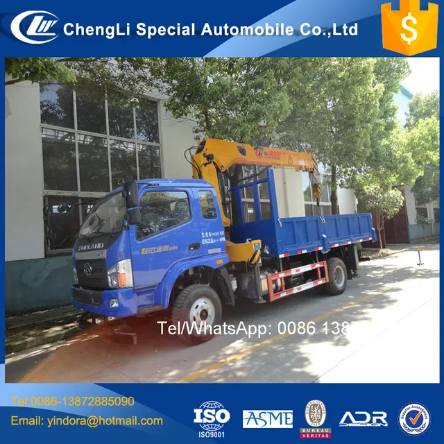 high quality foton lorry-mounted 5 ton unic truck crane capacity