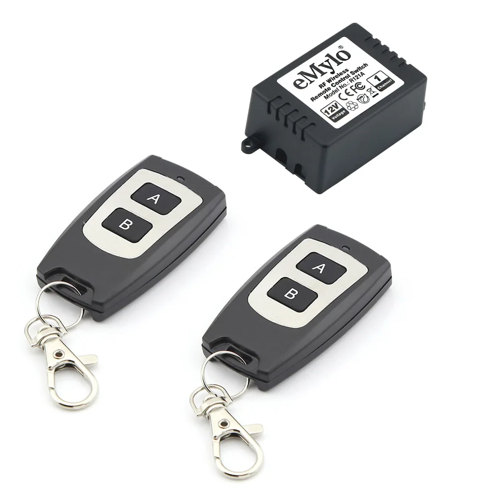 12V 315mhz 30A on off remote control relay switch with 2 water resistant  key fob