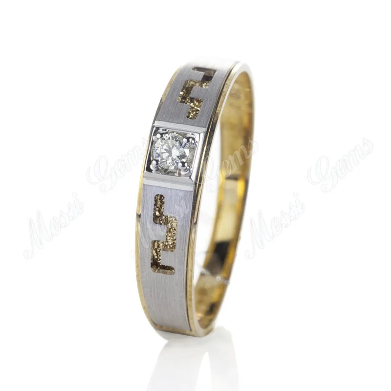 18K white gold yellow gold diamond wedding ring set for couple