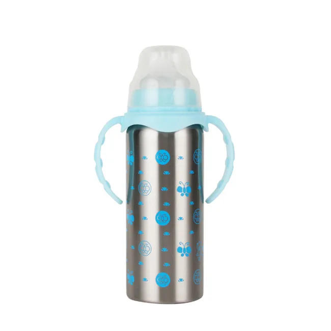 

240ml BPA Free Stainless Steel Feeding Supplies Baby Feeding Bottle 360 Sippy cups, Customized colors acceptable
