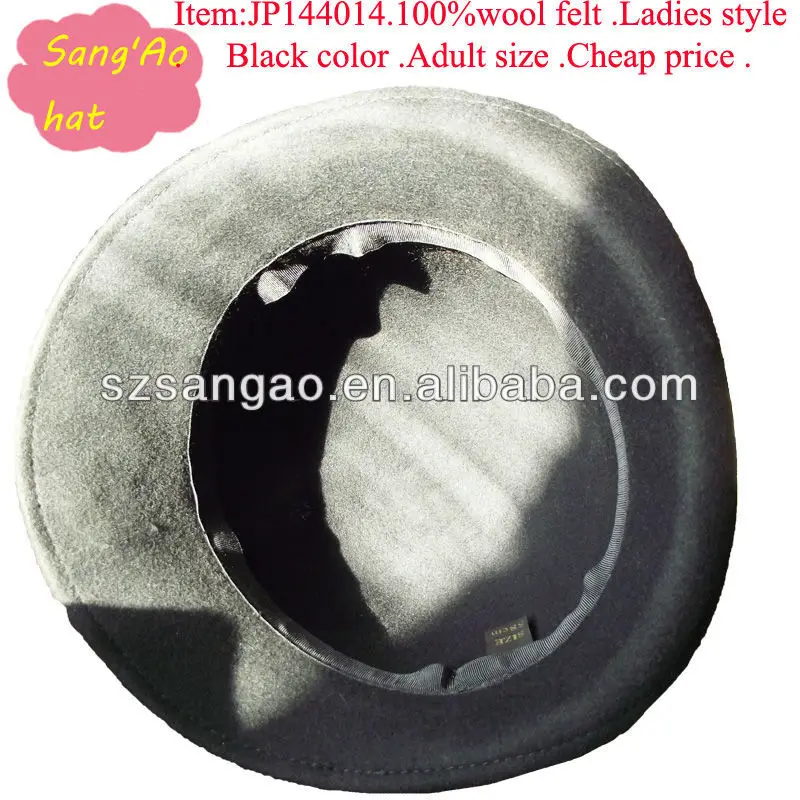 new Black wool church hat04