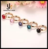 2016 Fashion Stainless Steel Five Colors Lady Thin Clear Glass Rings