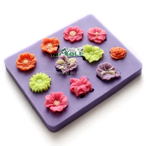 Image of Factory Nicole mini cute flower shaped fondant cake decorating tools