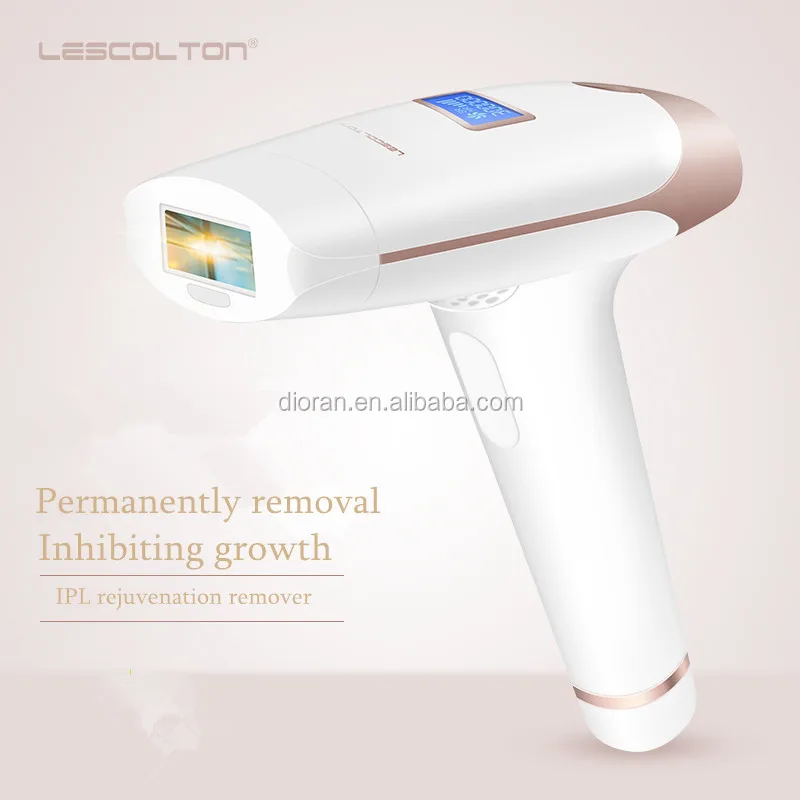 

2018 LCD Display lescolton 300000 Pulses Permanent IPL Laser Epilator Device Facial Bikini body, White