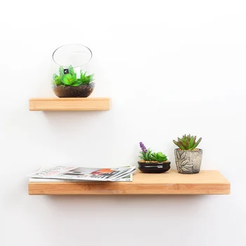 Bamboo Floating Wall Shelf Interior Decoration Floating Wall Shelf