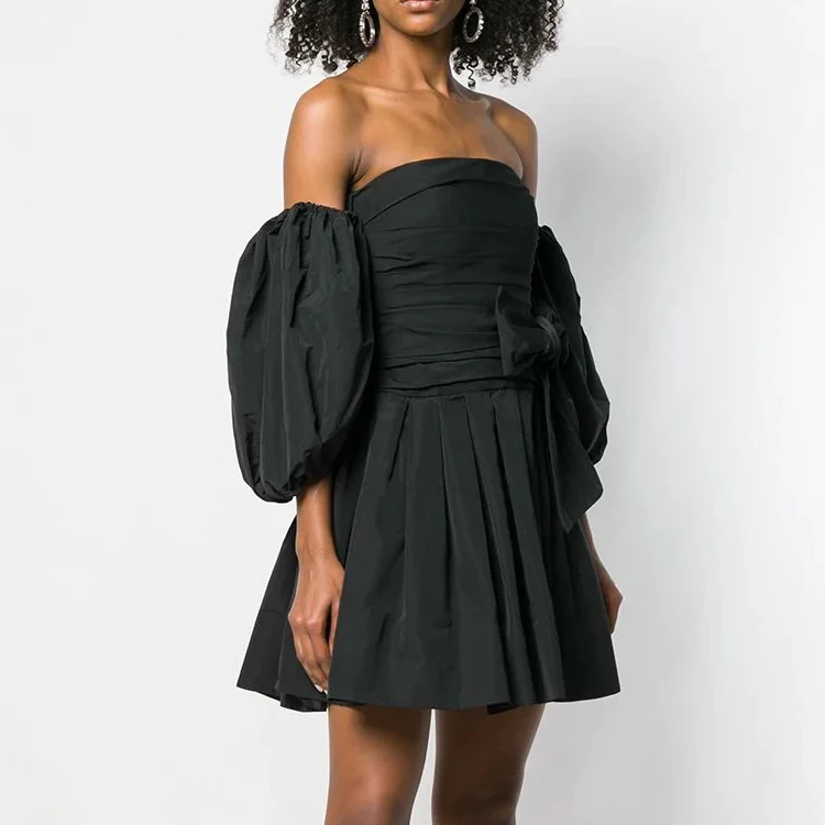 

2019 Elegant Strapless Off the Shoulder Puff sleeve Evening Dress, Customized