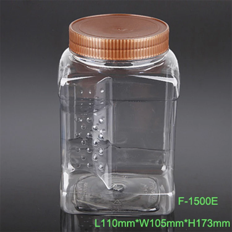 1l Plastic Peanut Packaging Pet Food Container Jar With Handle Cap