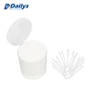 100pcs customized china factory qtips in plastic tube Thick thin cotton swabs with wood stick bud for making up ear cleaning
