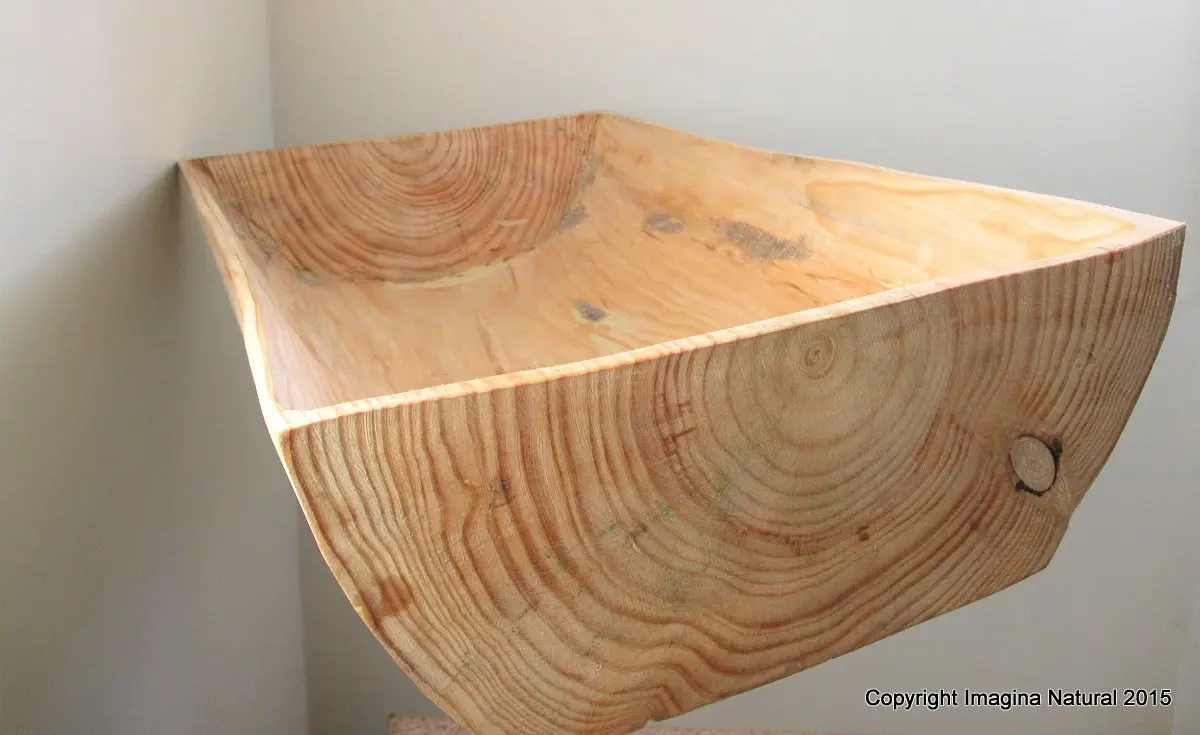 Hand Carved Wooden Bowl, Carved from a tree trunk, Handmade Solid wooden bowl carved from wood. Chilean Wood Bowl. Free Global Shipping