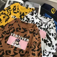 

women t shirt summer new long T-shirt leopard shirt women T-shirt