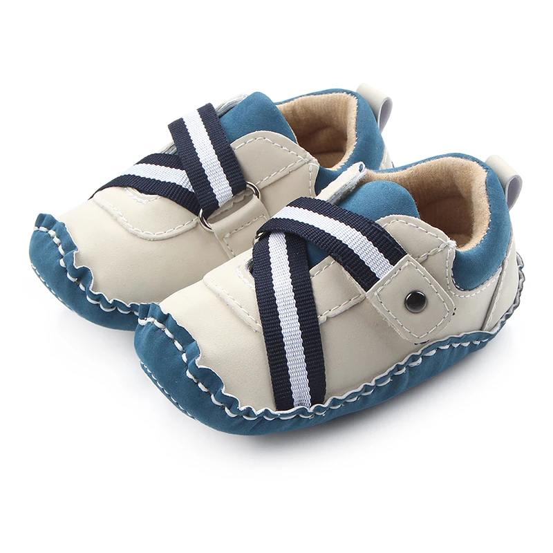 

New Arrival Leather Baby Rubber Hard Sole Boys Walking Shoes, Brown/beige