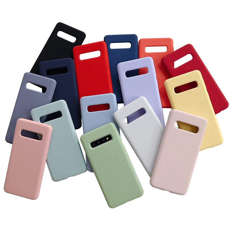 

2019 New Arrival Cell Phone Case Soft Liquid Silicone Back Cover Phone Case for Samsung Galaxy S10 5G, Black;blue;red;pink;green;etc.