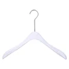 High quality white wooden coat hanger clothes wooden hanger with long metal hooks
