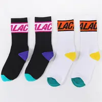 

letter knit cushion crew socks with band,crew Leisure socks white custom logo