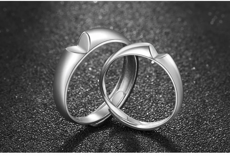 Hot Sale Adjustable Engagement Heart-shaped Couple Ring Jewelry