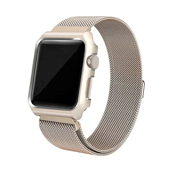apple watch gold stainless steel case with milanese loop