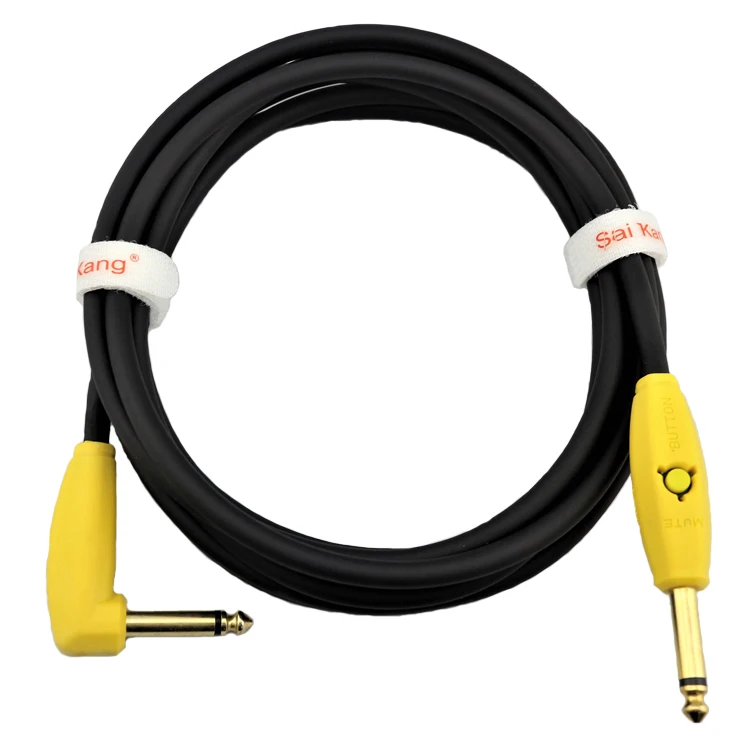 High Quality 1/4" Ts Instrument Cable Mute Switch 6.35mm Guitar Cable