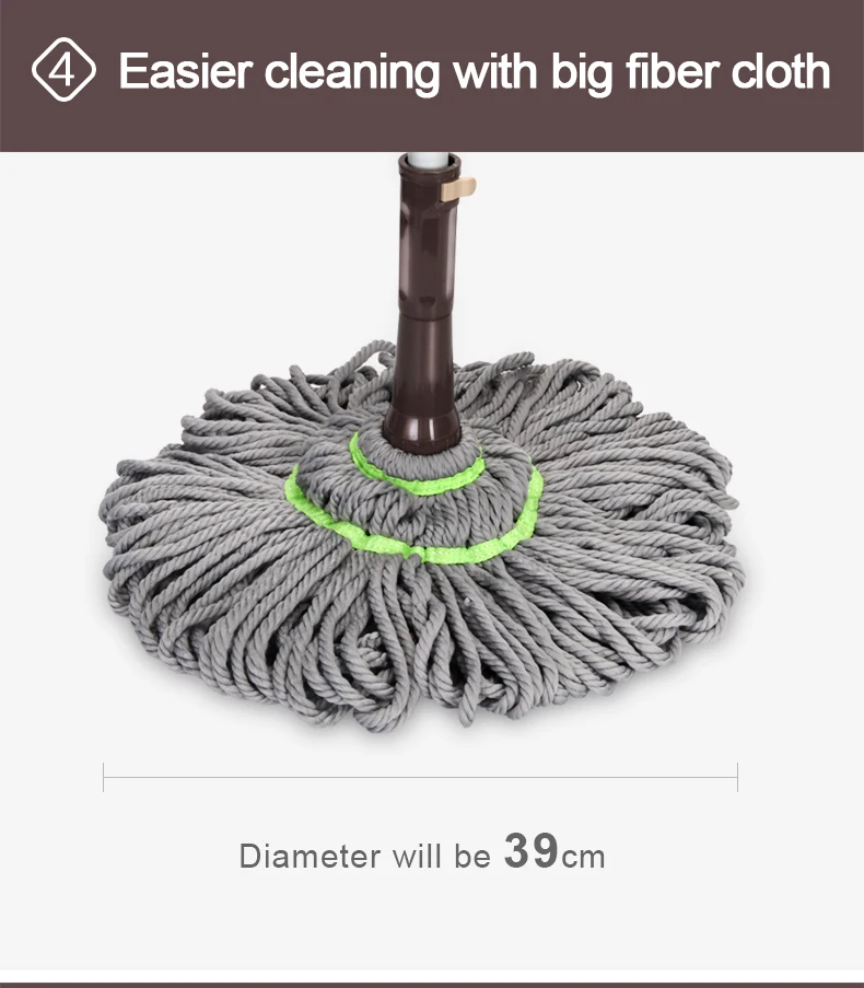 2017 Boomjoy Twist Microfiber Yarn Mop Hands Free Cleaning Mop Lazy Mop For Floor Cleaning 