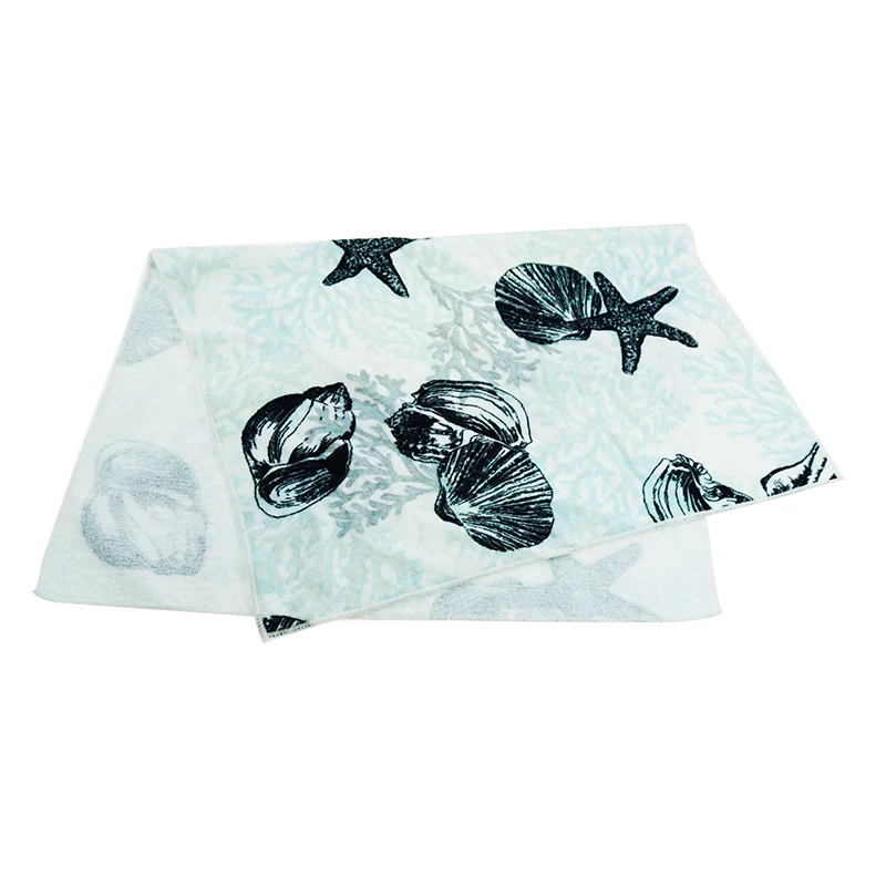 100% cotton light color seashell digital printed face towel