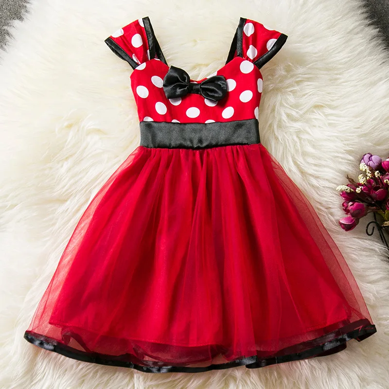 2019 New Christmas Children Princess Minnie Girls Party Tutu Dress Kids Cartoon Infant Vestidos Costume Baby Girl's Bow Clothes