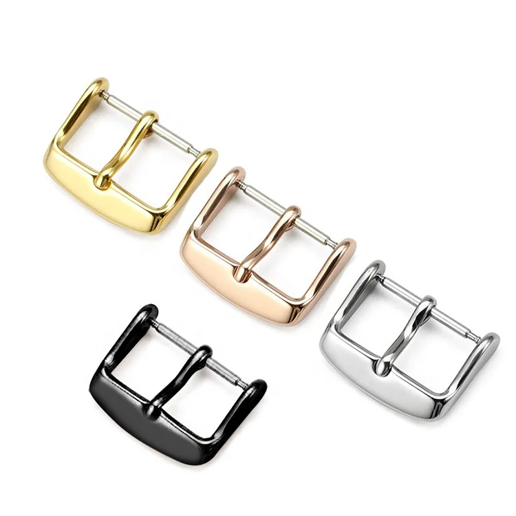 

10mm to 26mm Custom Western Metal Belt Stainless Steel Watch Band Strap Deployment Clasp 16mm 22mm 20mm 18mm Watch Pin Buckles, Silver;rose gold;gold;pre-v black