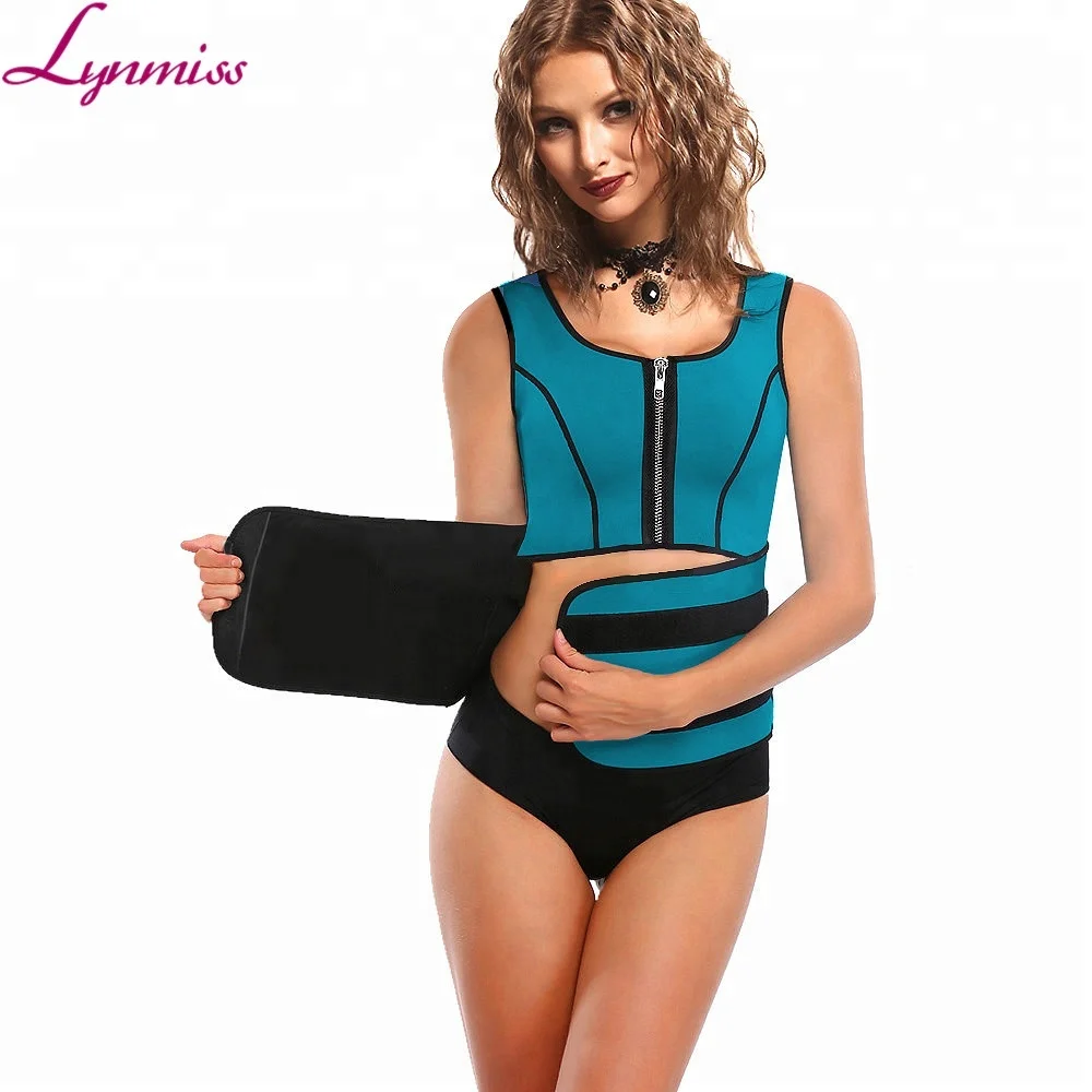 

Hot sale tummy trimmer belt slimming neoprene girdle vest shapewear waist trainer, Blue;rose madder