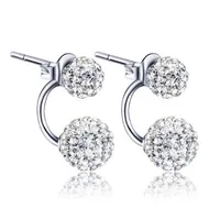 

925 sterling silver double round cubic zirconia stud earrings