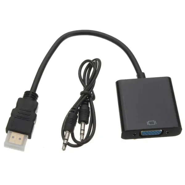 

HDMI to VGA Cable HDMI Male to VGA Female RGB Analog VGA Video Audio Converter Adapter Cables HD 1080P for PC Laptop DVD
