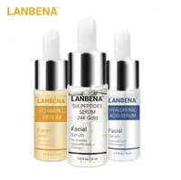 

LANBENA Vitamin C Serum Six Peptides Serum 24K Gold Hyaluronic Acid Remove Freckle Fade Dark Spot Anti-aging Whiten Moisturize