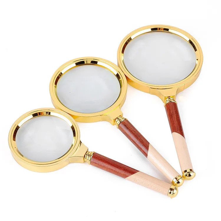 56mm Portable Handheld Magnifier For Newspaper Book Reading Wood Hand
